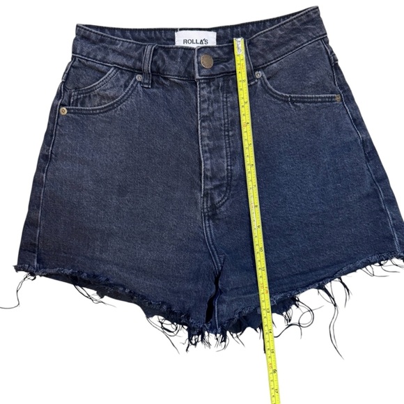 ROLLA'S Women's Black High Rise Cut Off Jean Shorts Size 25 - Picture 8 of 9
